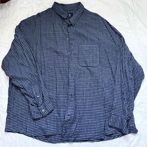 H&M Navy Checkered Casual Shirt